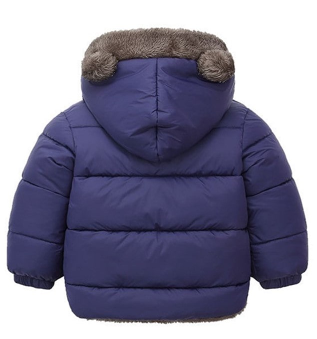Jaqueta de inverno infantil DUPLA FACE com capuz e ziper