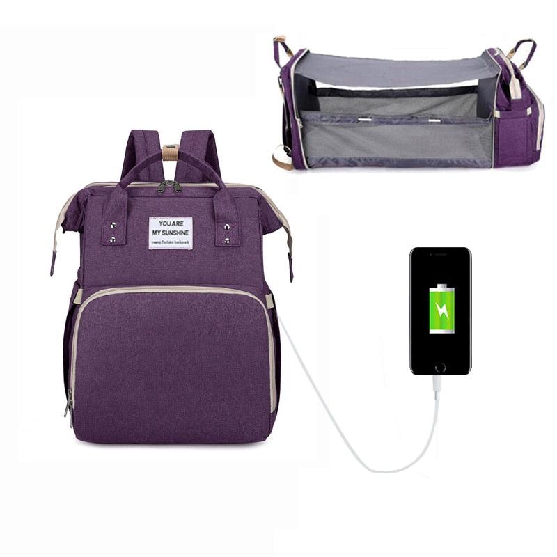 Mochila Maternidade que vira berço para bebês - Encontrei Na Net