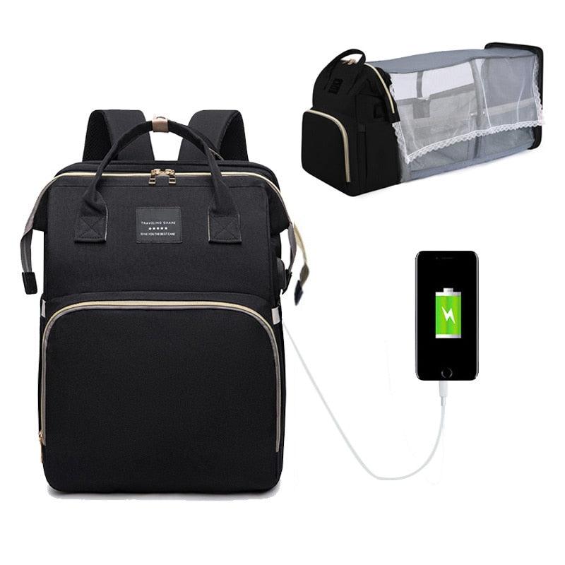 Mochila Maternidade que vira berço para bebês - Encontrei Na Net