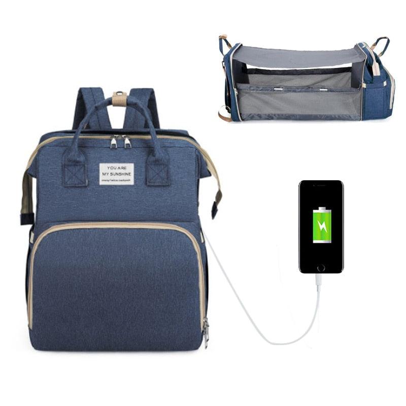 Mochila Maternidade que vira berço para bebês - Encontrei Na Net