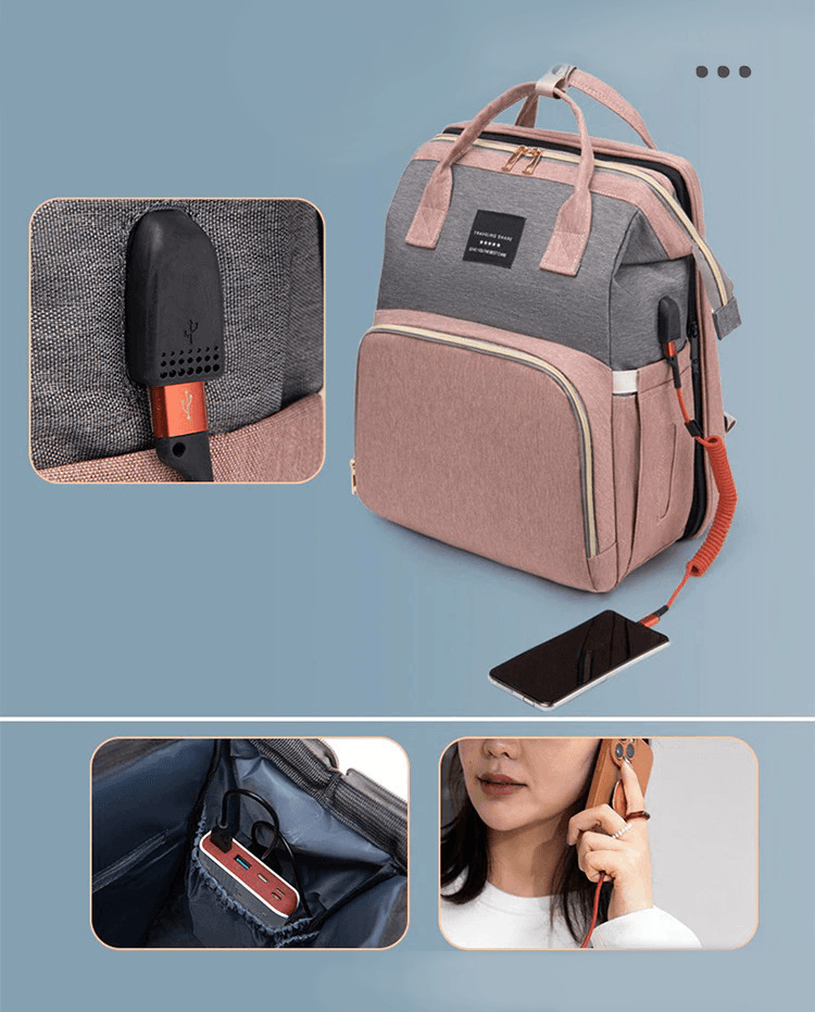 Mochila Maternidade que vira berço para bebês - Encontrei Na Net