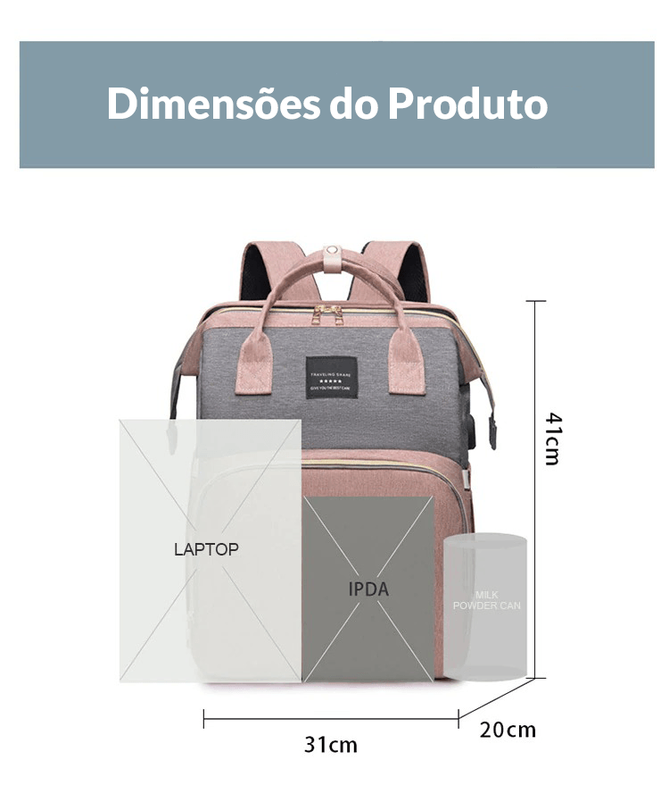 Mochila Maternidade que vira berço para bebês - Encontrei Na Net